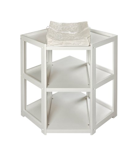 Badger Basket Diaper Corner Changing Table, White