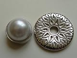 Maddys Ring Zauber Basis Top XL f. Wechselring weisse Perle & Silber Scheibe 2 Teile!