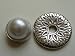 Maddys Ring Zauber Basis Top XL f. Wechselring weisse Perle & Silber Scheibe 2 Teile!