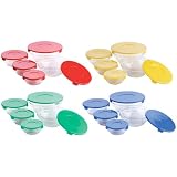 10 tlg Glas Schüsselset Schüssel Set mit Deckel Glasschüssel Mikrowellengeschirr