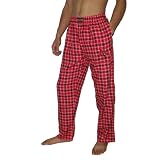 Mens NCAA Louisville Cardinals Plaid Cotton Sleepwear / Pajama Pants - Red & Black