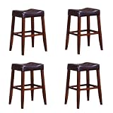 4 24 Saddle Back Espresso Kitchen Counter Bar Stools