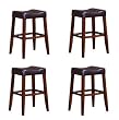 4 24" Saddle Back Espresso Kitchen Counter Bar Stools