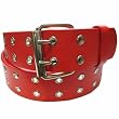 MENS/WOMENS RED TWO METAL ROW PUNK LEATHER BELTS