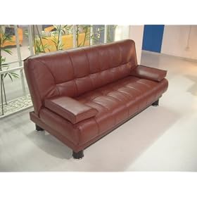 ONE NEW CONTEMPORARY FUTON SOFA BED, #3510, BROWN