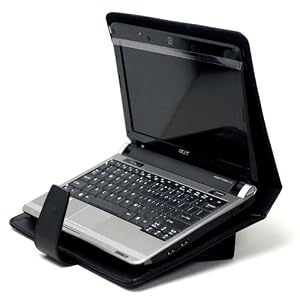 Genuine Leather Hard Cover Folder Netbook Case to Protect the Acer Aspire One D250 10.1″ Netbook