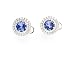 Tanzanite Earrings Fine Earrings 4.0k Brilliant Tanzanite , 1.20k G.V.V.S Round Brilliant Diamonds on 18k White Gold Damiany Style Design Made in Italy Matching Pendant Available