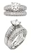 Jewelry : Sterling Silver Engagement or Wedding Band Ring Set with a 6mm Brilliant Round White Clear CZ Cubic Zirconia Boxed (Size 6,7,8,9)