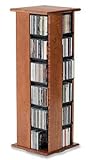 Wood Technology Hardwood CD DVD Spinning Media Tower in Cherry