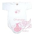 Baby Bodysuit White " Light Blue Stork Ghanaian " Ghana Country