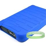 Western Digital WD Passport Essential Elements Portable 2.5 Hard Drive Silicone Skin (Blue) + Live*Laugh*Love Wrist Band!!!