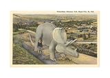 Triceratops, Dinosaur Park, Rapid City, South Dakota Art Poster Print, 17x11