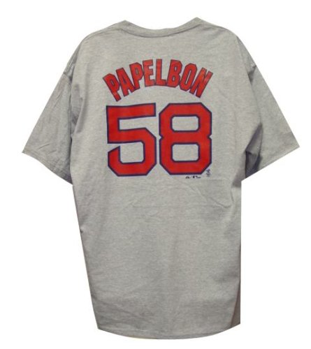 Jonathan Papelbon Boston Red Sox Road Jersey Name & Number Grey T-Shirt