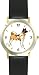 Akita Dog - WATCHBUDDY&reg; DELUXE TWO-TONE THEME WATCH - Arabic Numbers - Black Leather Strap-Women's Size-Small