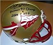 Charlie Ward Autographed Florida State Seminoles FSU Mini Helmet with TRIPLE Inscription "HEISMAN 93 CHAMPS" and "2006 CHOF"