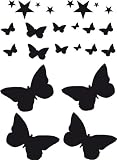 Produkt-Bild: Stars and Butterflies - Sterne Schmetterlinge Aufkleber Autoaufkleber limette