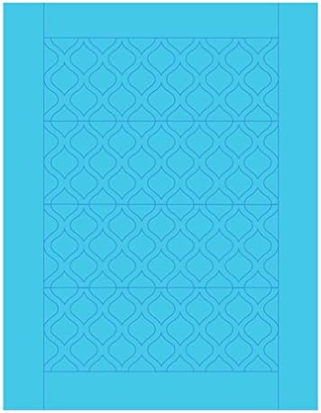OASKA Lucks Sweet Shapes Fondant Strips Plus Bonus Ribbons &amp; Accent Pieces Decorative Cake Topper (4 Pack), Soft Blue/Quatrefoil