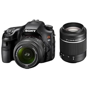 Sony SLT-A65VY SLR-Digitalkamera (24,3 Megapixel, Live View, Full-HD Video) inkl. 18-55mm und 55-200mm Objektiven schwarz