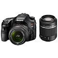 Sony SLT-A65VY SLR-Digitalkamera (24,3 Megapixel, Live View, Full-HD Video) inkl. 18-55mm und 55-200mm Objektiven schwarz