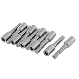 uxcell　六角ナットドライバー　金属　グレー　10個入り　スクリュードライバー　ハードウェアツール