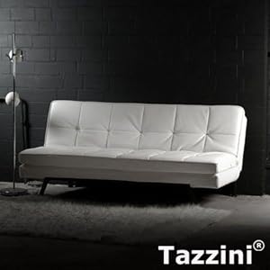 Design Sofa Schlafsofa [TAZZINI], Napalonleder, Weiß, 190cm