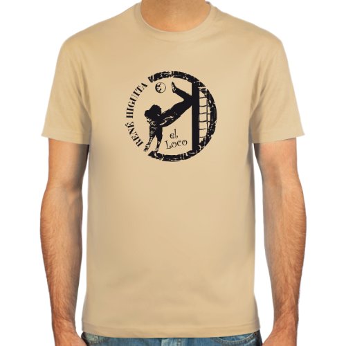 T-Shirt René Higuita ::: Farbauswahl: skyblue, sand, weiß oder deepred ::: Größen: S-XL ::: Fußball-Kult