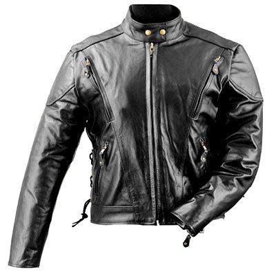 Sturgis Black Leather Motorcycle Jacket Vents Xl