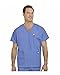 Landau Essentials Relaxed Fit 5-Pocket V-Neck Scrub Top for Men 7489 Ceil Blue MED