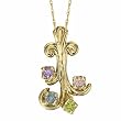 14K Yellow Gold Mother's Pendant - 4 Gemstone -- YOU CHOOSE THE COLORS!