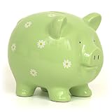 Child to Cherish Large Daisy Pig Bank, Green