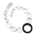 Dramatic Flair: Sterling Silver Designer Inspired Fancy Link Bracelet with Black Onyx Ring Charm