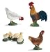 Schleich 13646 Henne braun, 13647 Henne weiss, 13645 Hahn, 13648 K&uuml;ken