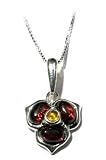 Sterling Silver May Collection Cherry Amber Pendant, 18