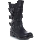 Qupid Raggae-01 Buckle Military Boot