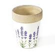 Pack of 6 Pansy & Lavender Ceramic Planter's Pots with Butterfly Pattern 5.75"