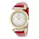 AK Anne Klein Women's Classic Red Leather Strap Watch #108906WTRD