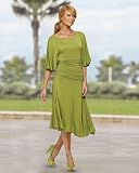 Shirred-waist knit dress