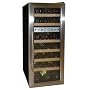 Vinotemp VT-21TEDS Thermo-Electric Digital Dual-Zone 21-Bottle Wine Chiller, Black and Stainless