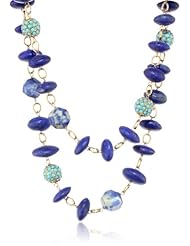 Devon Leigh Denim Lapis Sodalite and Turquoise Cluster Ball Necklace, 18"