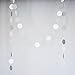 Chloe Elizabeth Circle Dots Paper Garland (10 Feet Long) - White, Silver Glitter