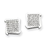 10k White Gold Diamond Post Earrings