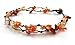 MGD, Orange Carnelian Color Bead Anklet. Beautiful 26 Centimeters Handmade Stone Anklet Made from wax cord. Fashion Jewelry for Women, Teens and Girls., JB-0128A