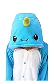 Animal Cosplay Costume Narwhal Onesies Unisex-adult Pajamas Cartoon Sleepwear Size S Sky Blue