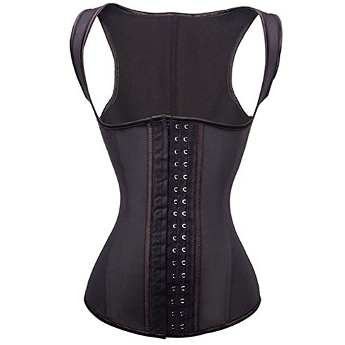 WONDER-BEAUTY Women's Waist Cincher Weight Loss Bustier and Corset Slimming Girdle Vest,Retro-3 Rows Hook&Eyes,XXXX-Large