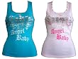 Junior Angel Baby Studded Ribbed Screen Tank Top