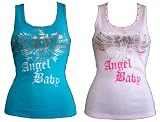Junior Angel Baby Studded Ribbed Screen Tank Top