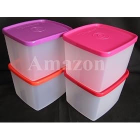 Tupperware Freezer Medium Square Round 800mL Set of 4 by Tupperware