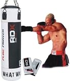 RDX Heavy Rex Leather Professional Filled Punch Bag 4FT/5FT + Boxing Gloves