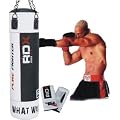 RDX Heavy Rex Leather Professional Filled Punch Bag 4FT/5FT + Boxing Gloves