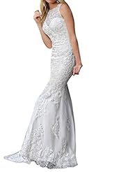 Open-Back Lace Vintage Satin Mermaid Natural   Waistline Wedding Dress 